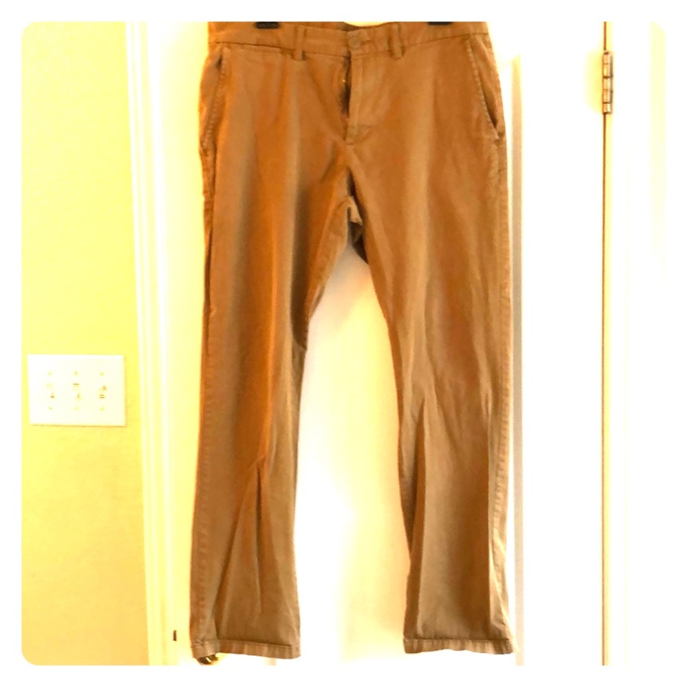 Men’s dark khaki slim fit pants